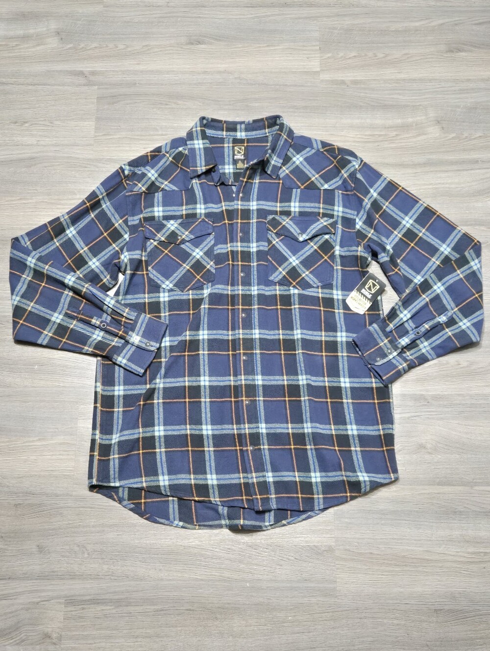 Men's Blue Plaid Flannel Shirt - Noble Outfitters Size MENS XL TALL NEW W/TAGS